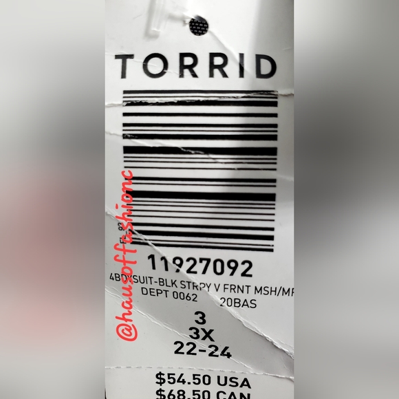 TORRID Black V Front Underwire Mesh Bodysuit! NWT! - Picture 5 of 6